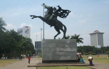 Jakarta - Reiter am Unabhängigkeitsplatz